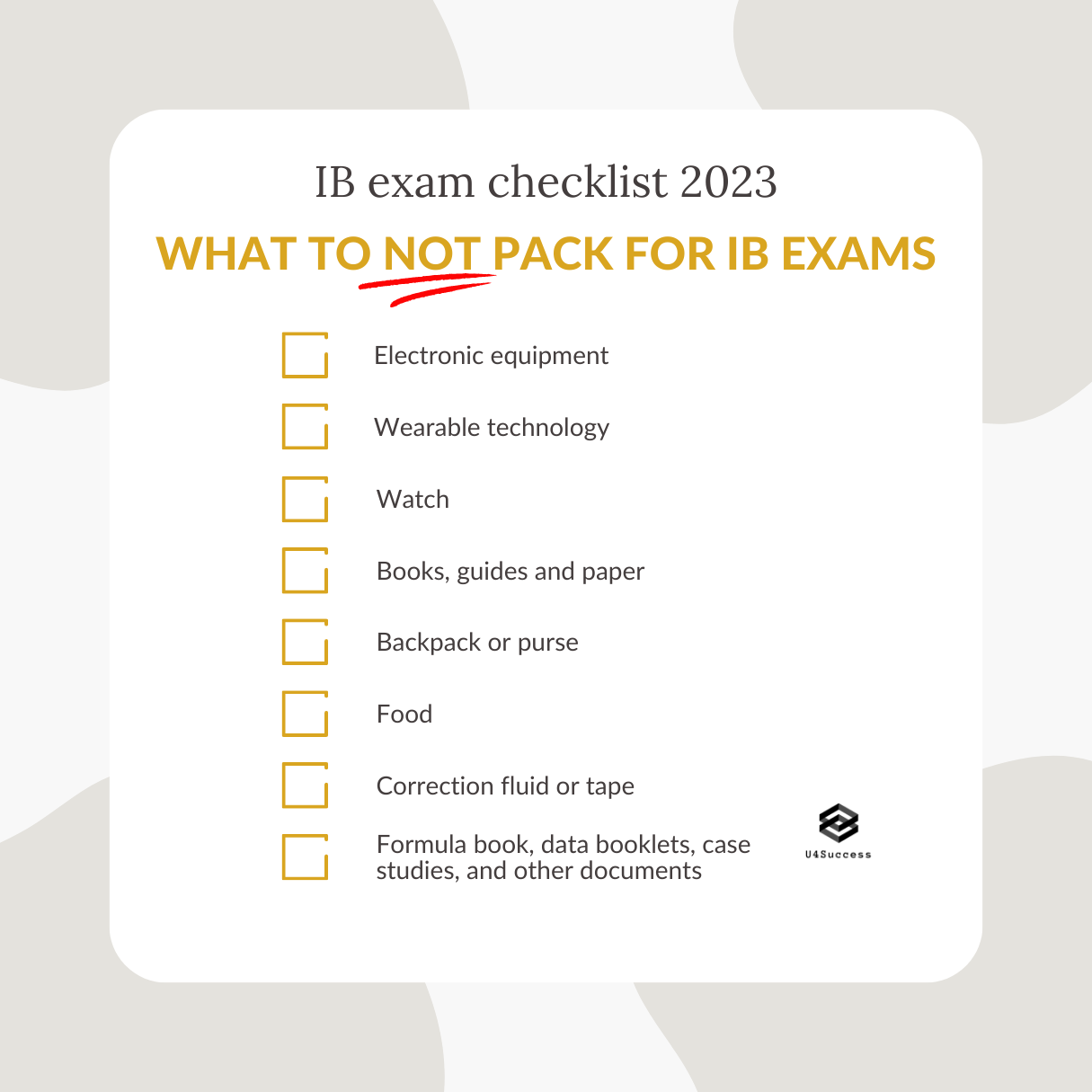 IB exam checklist 2023: what items are not allowed at the IB examination in 2023